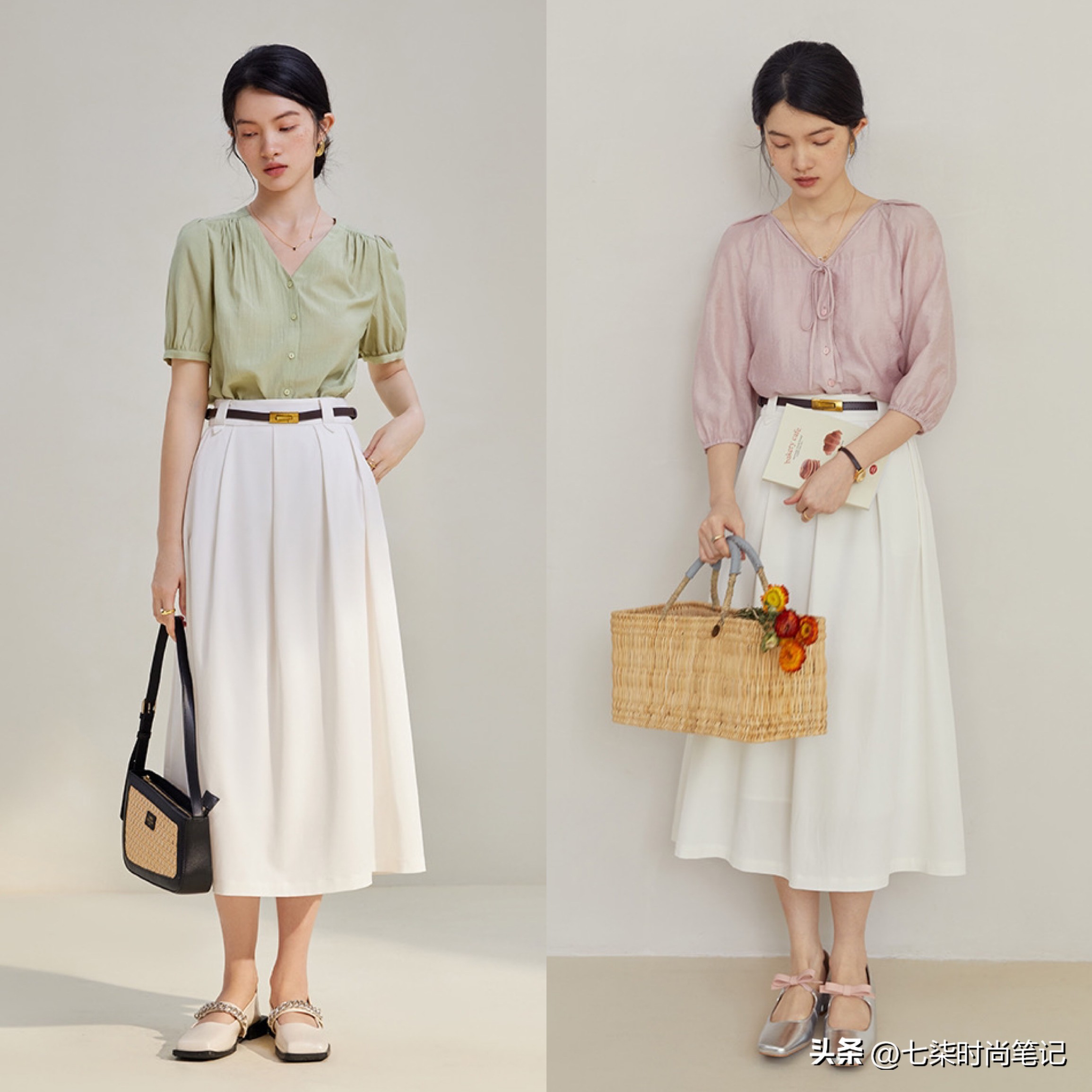 牛仔半裙永不过时,衬衫半裙高级感文艺