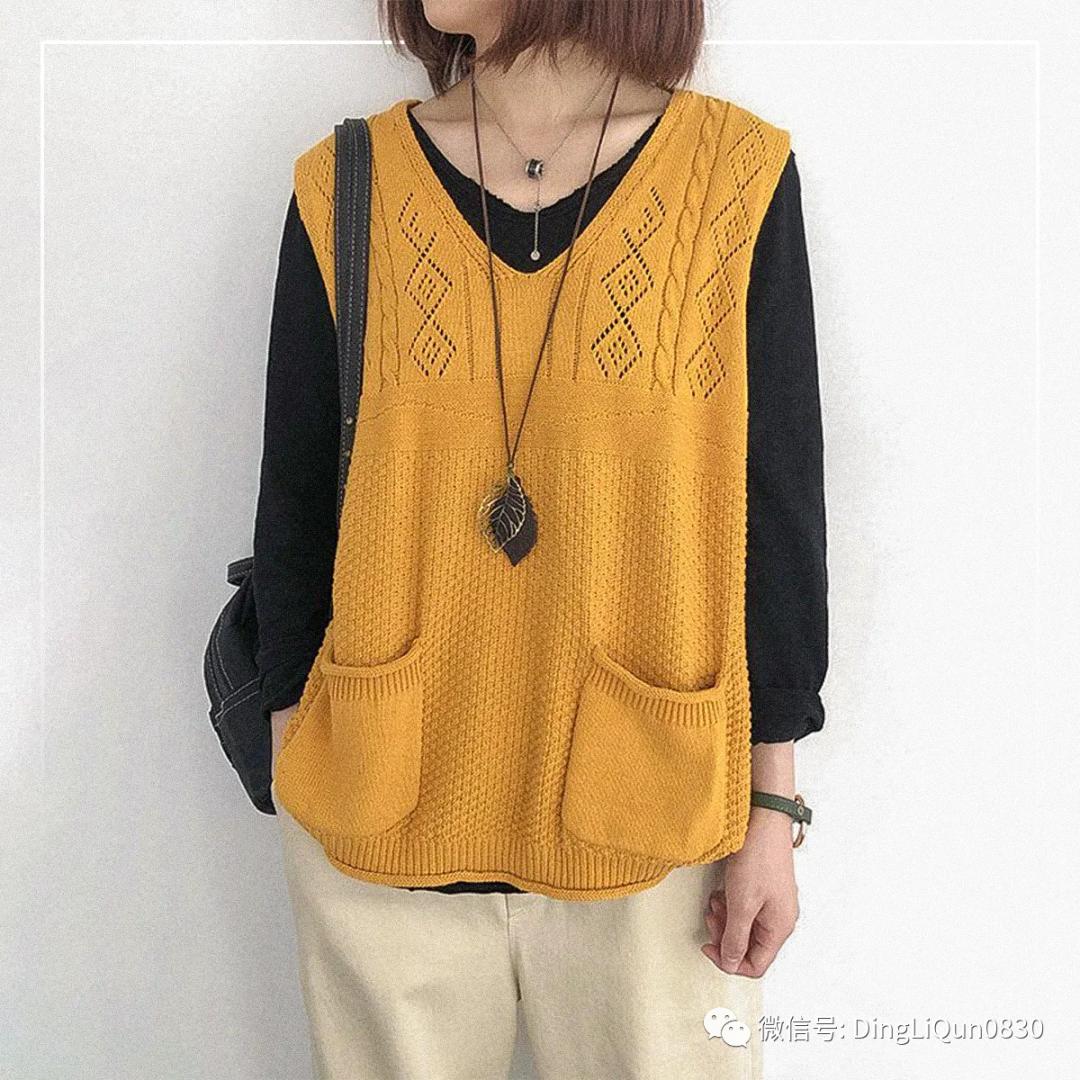 波西米亚针织背心教程,针织马甲波西米亚