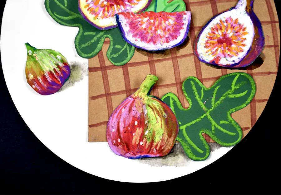 6-12岁儿童油画棒画教程,油画棒水彩结合作品儿童画