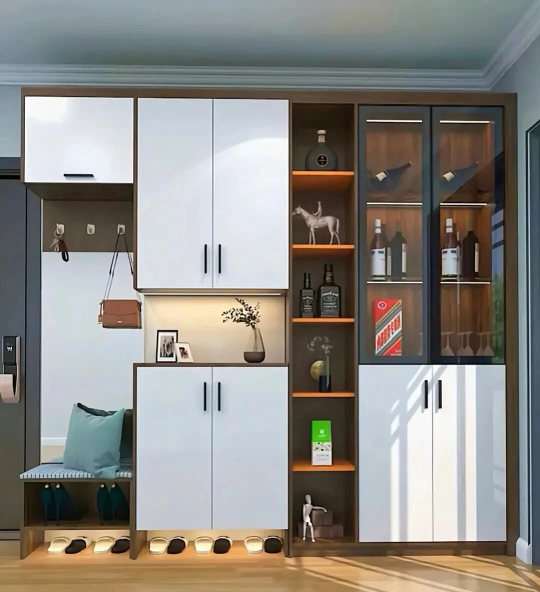 20公分酒柜样式效果图,新中式酒柜实拍图