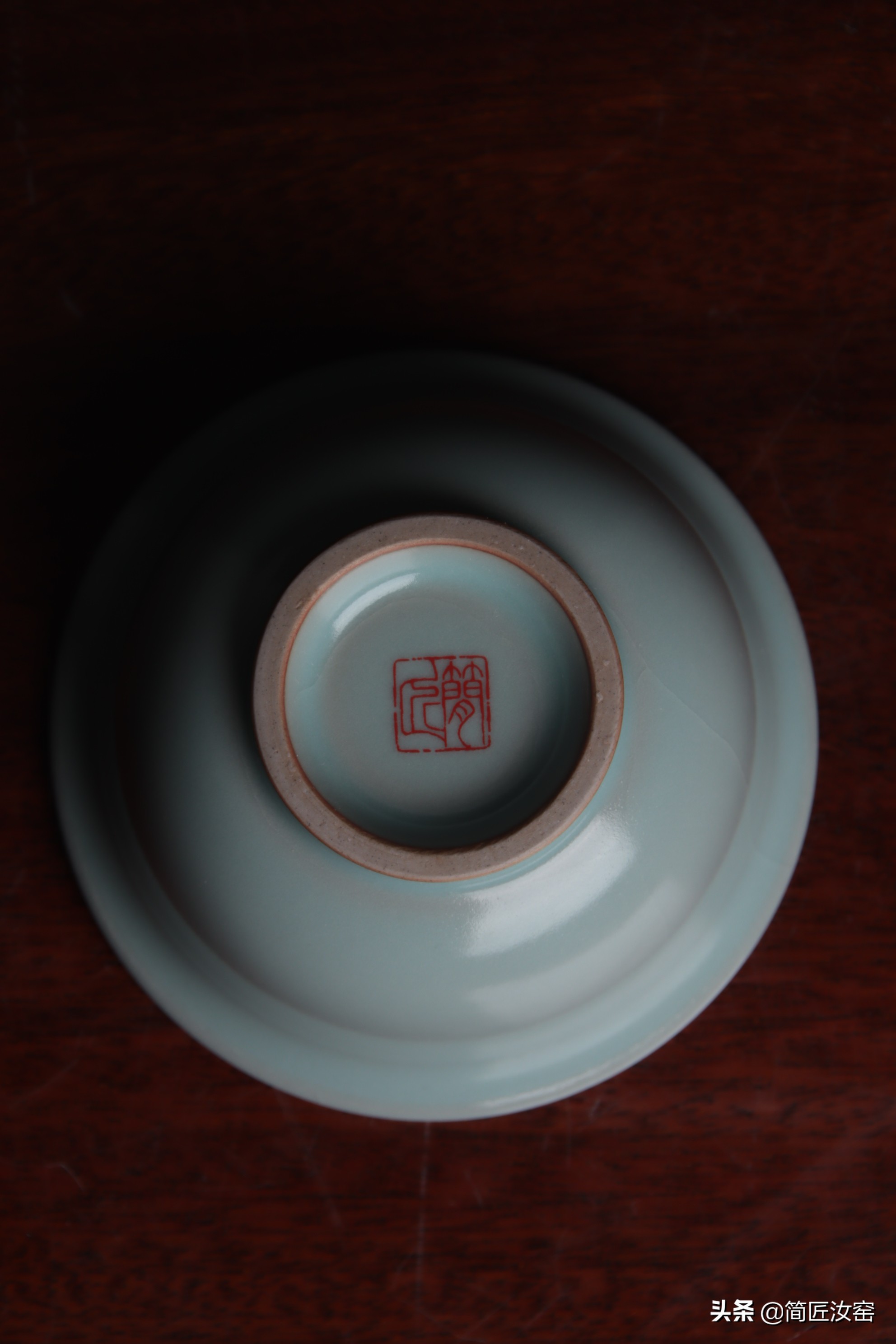 八方杯汝窑和永乐压手杯,简匠汝窑压手杯