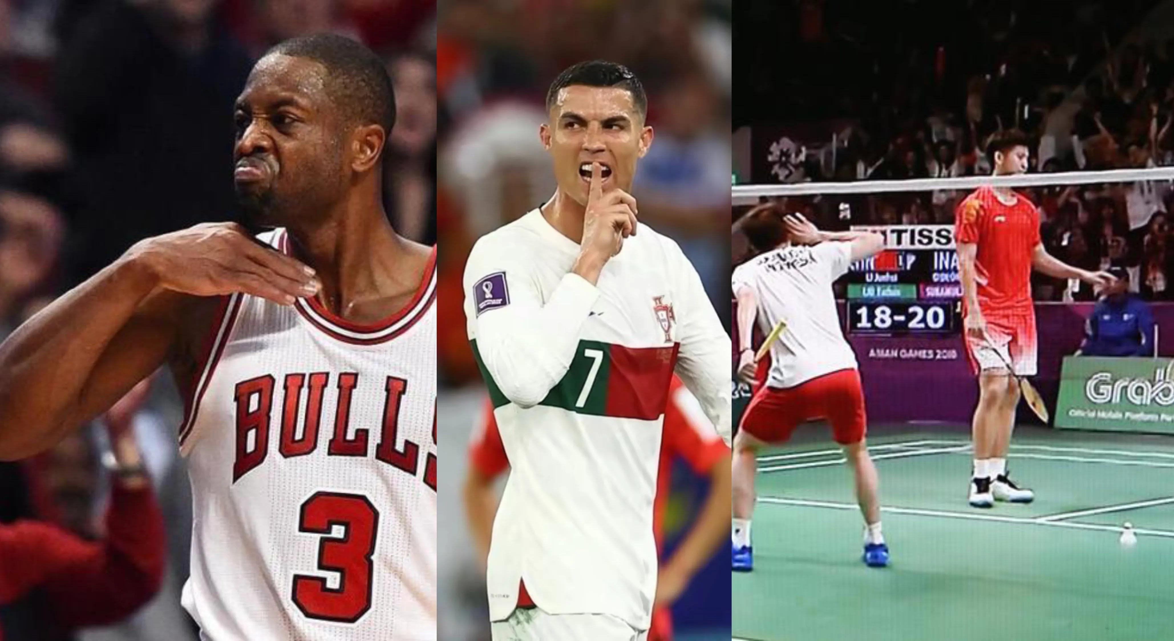 c罗闭嘴手势,c罗隔空挑战韦德