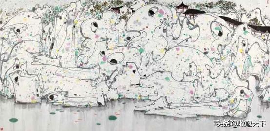 吴冠中油画和水墨结合作品图片,吴冠中油画与国画相结合