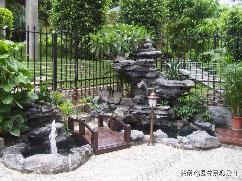 庭院太湖石假山鱼池景观,园林假山怎么建造