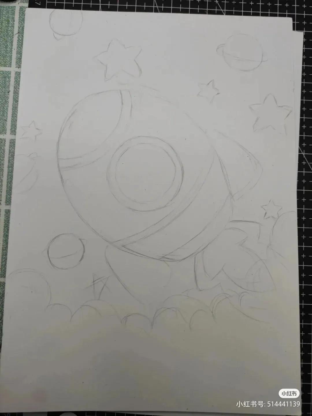 关于中国航天科技创新的绘画,描绘中国航天未来发展绘画