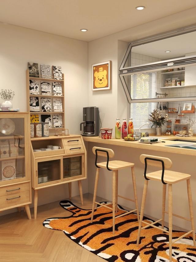 100款开放式厨房设计带吧台,17平方开放式厨房餐厅一体吧台