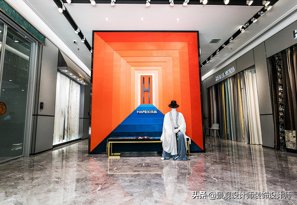 窗帘壁纸店装修,广州窗帘店设计案例图片