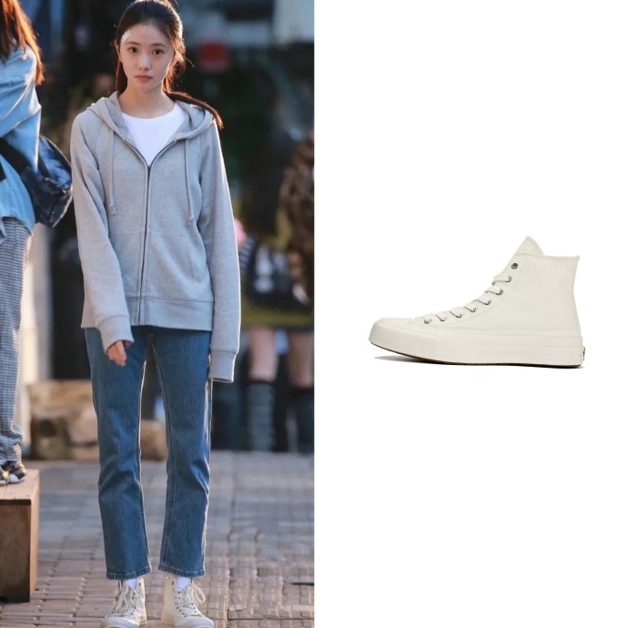 匡威经典款高帮板鞋内增高,匡威厚底鞋工装风