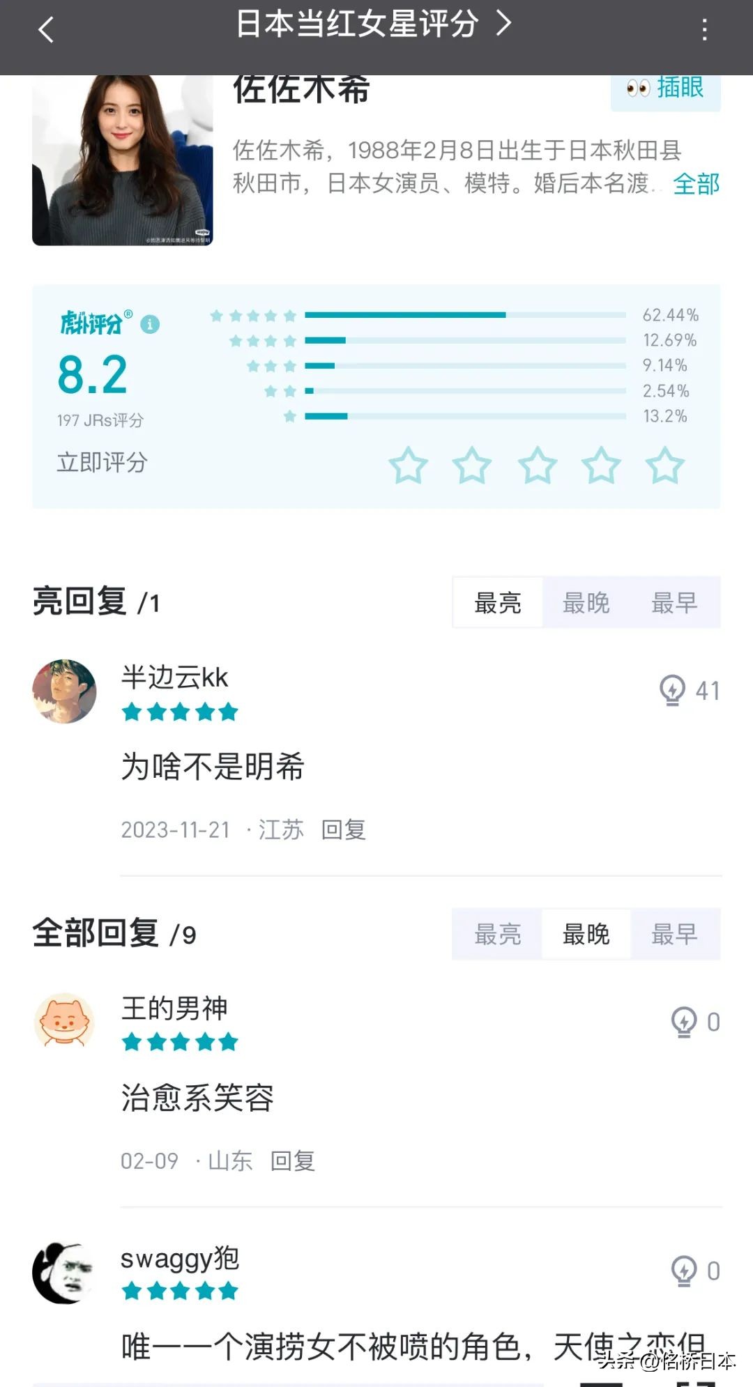 日本宅男喜爱的女明星,虎扑女明星颜值排行