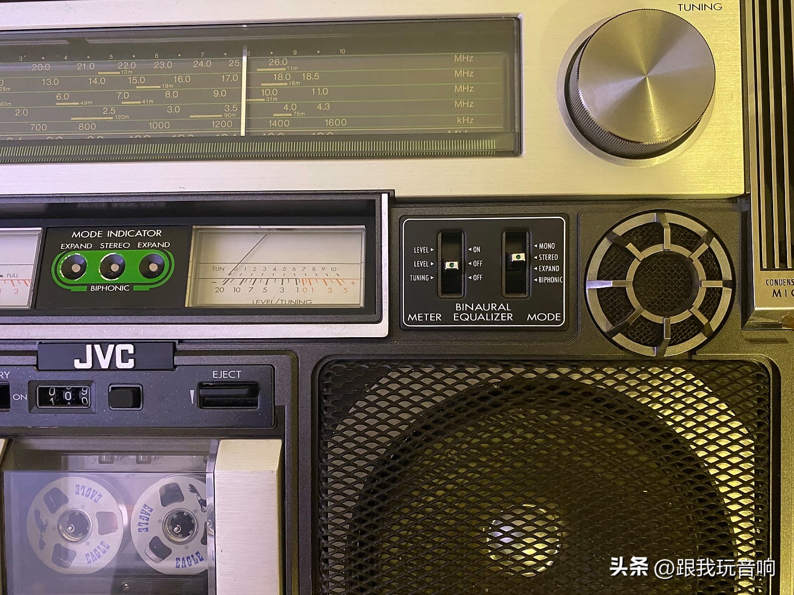 jvc的老式音响,80年代珠江牌木壳台式收录机