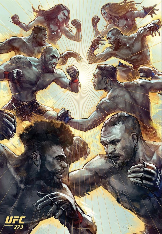 ufc273的比赛名单,ufc273赛前称重对视