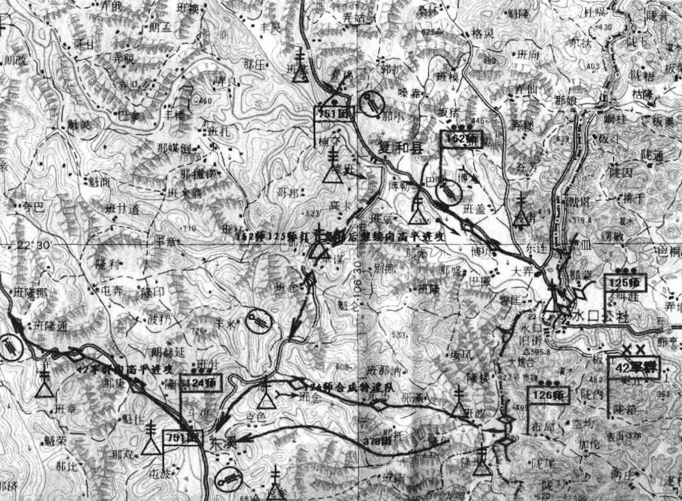 对越反击战东西两线进攻线路图,对越反击战精彩片段