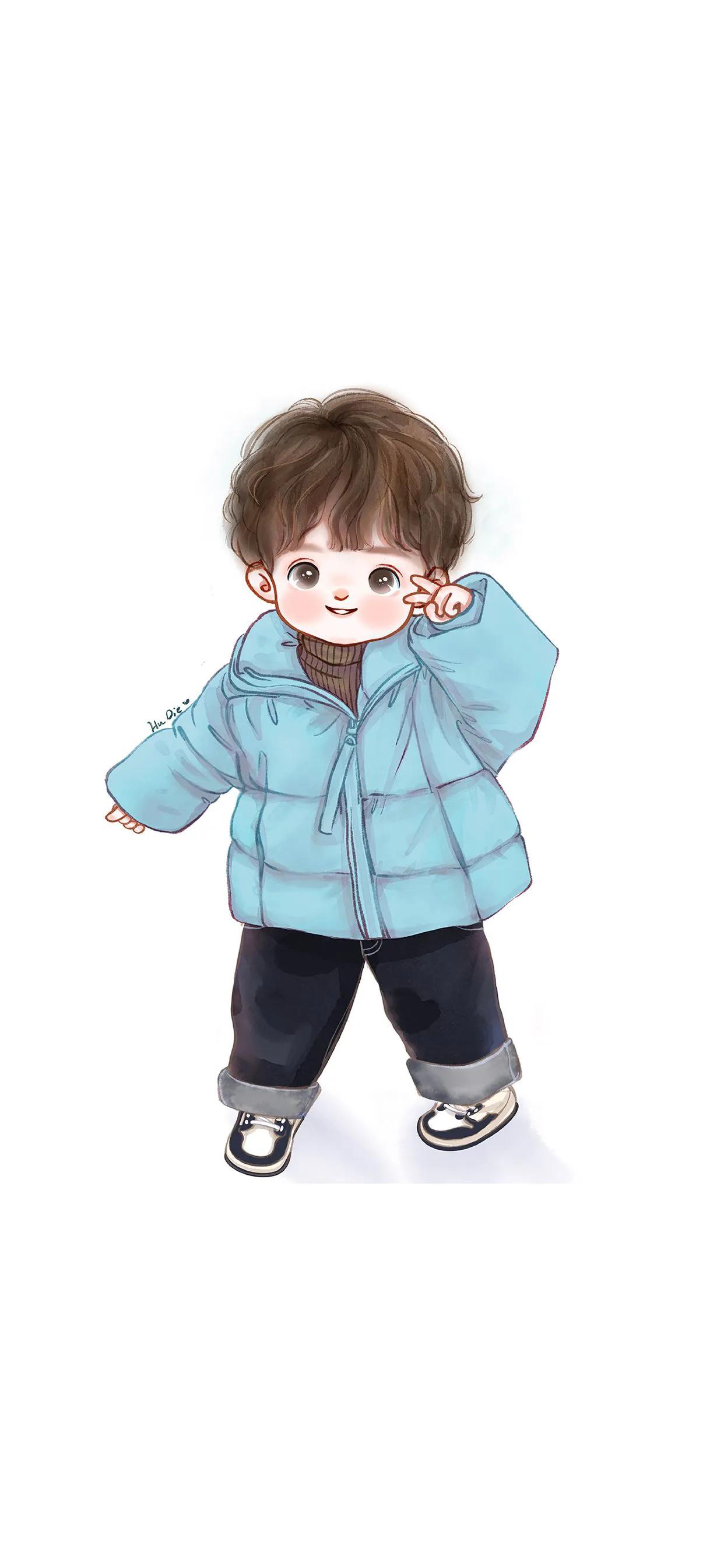 萌娃壁纸q宝,可爱q版萌娃手绘壁纸