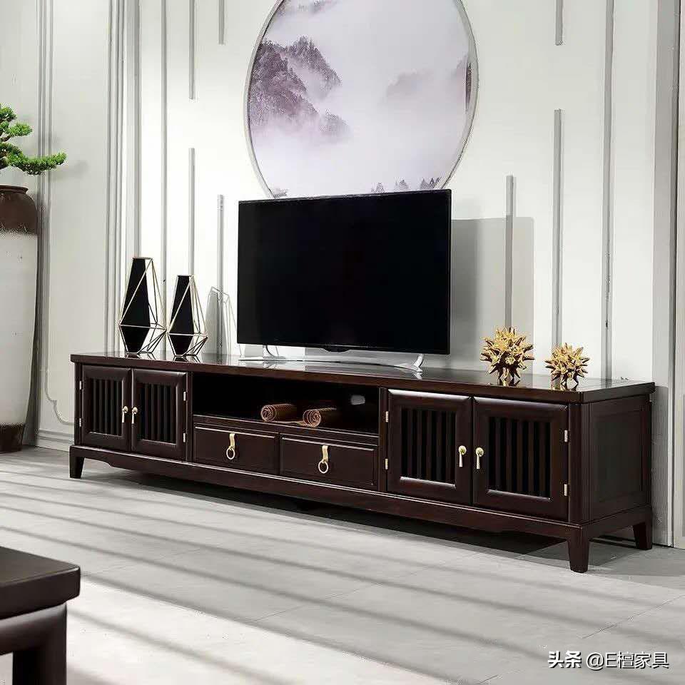 新中式电视柜两边放什么最好,新中式电视柜款式效果图