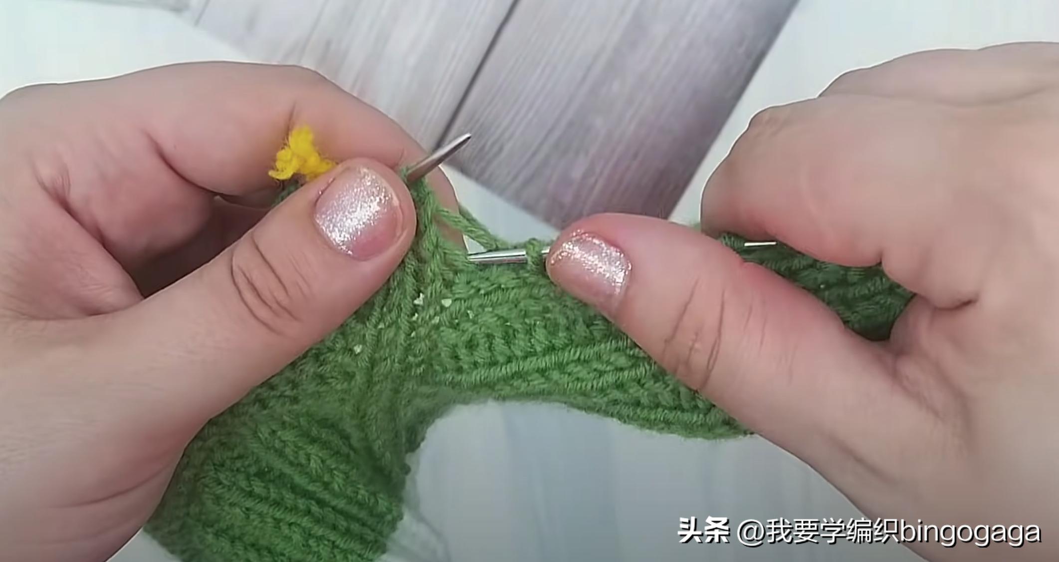 针织拖地袜教程,一片式袜子的编织教程