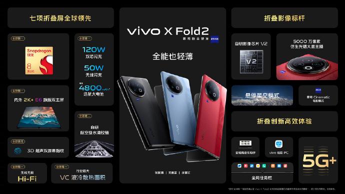 vivo折叠手机xfold2,vivoxfold2和xflip折叠屏新品