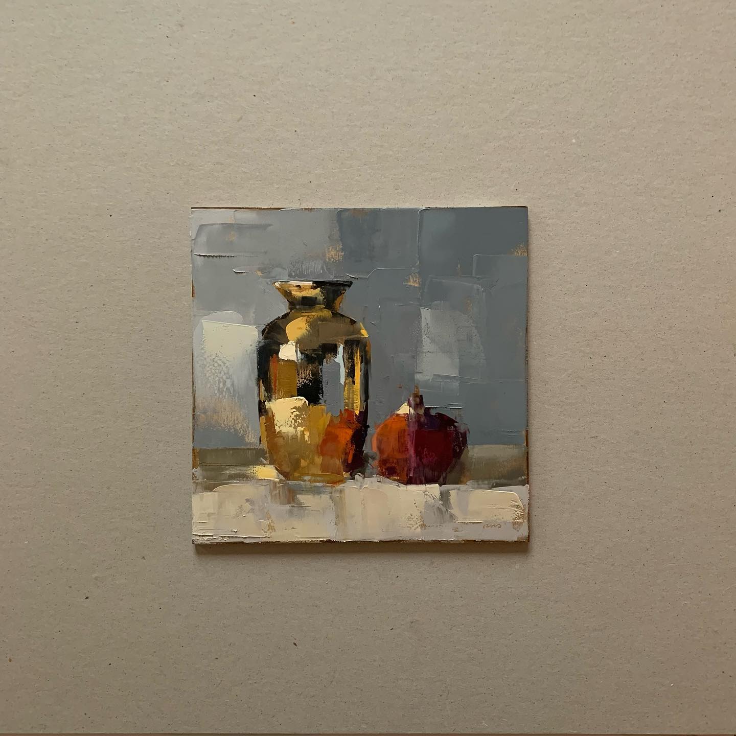 大色块静物油画,油画静物花卉色块