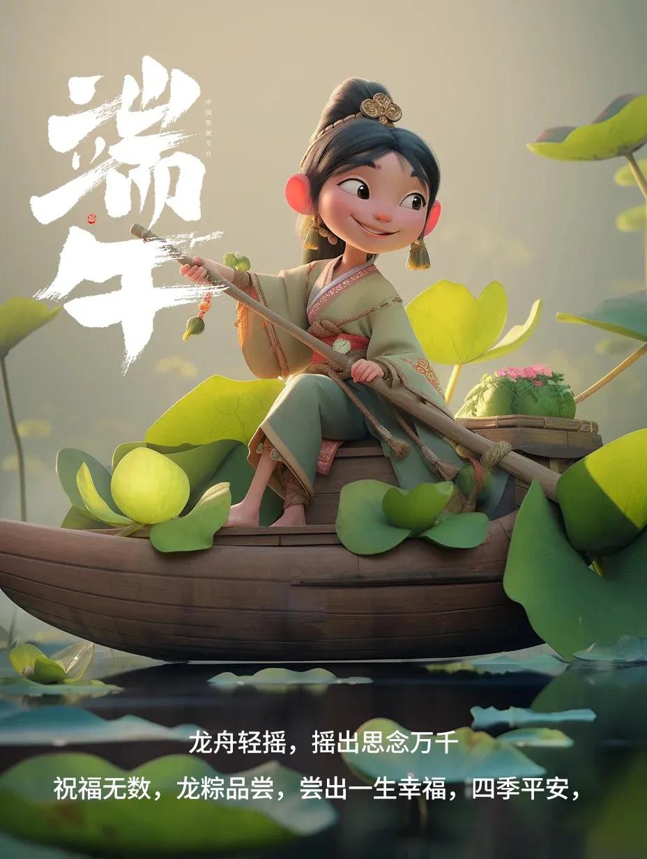 端午节绘画中国风海报,端午节海报手绘图片大全无字