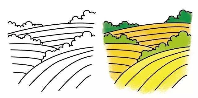 三分钟儿童春天风景简笔画马克笔,海边椰树风景简笔画图片大全