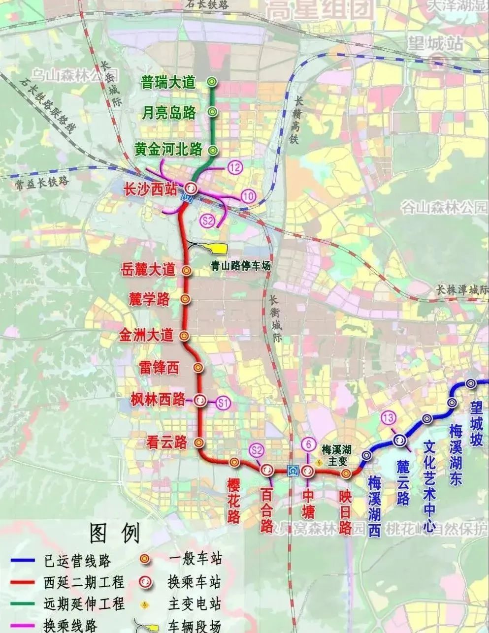 2023年长沙市重点交通项目,长沙十三五期间开工建设地铁线路