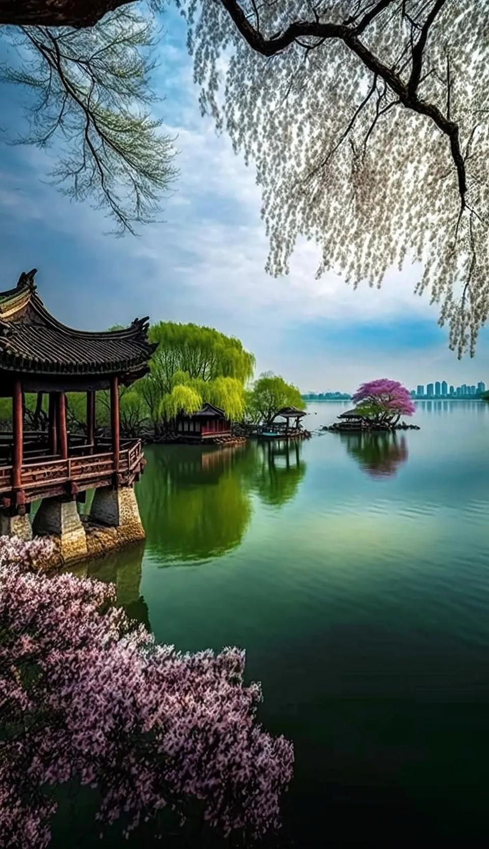 杭州西湖图片全景图,更多的杭州西湖图片