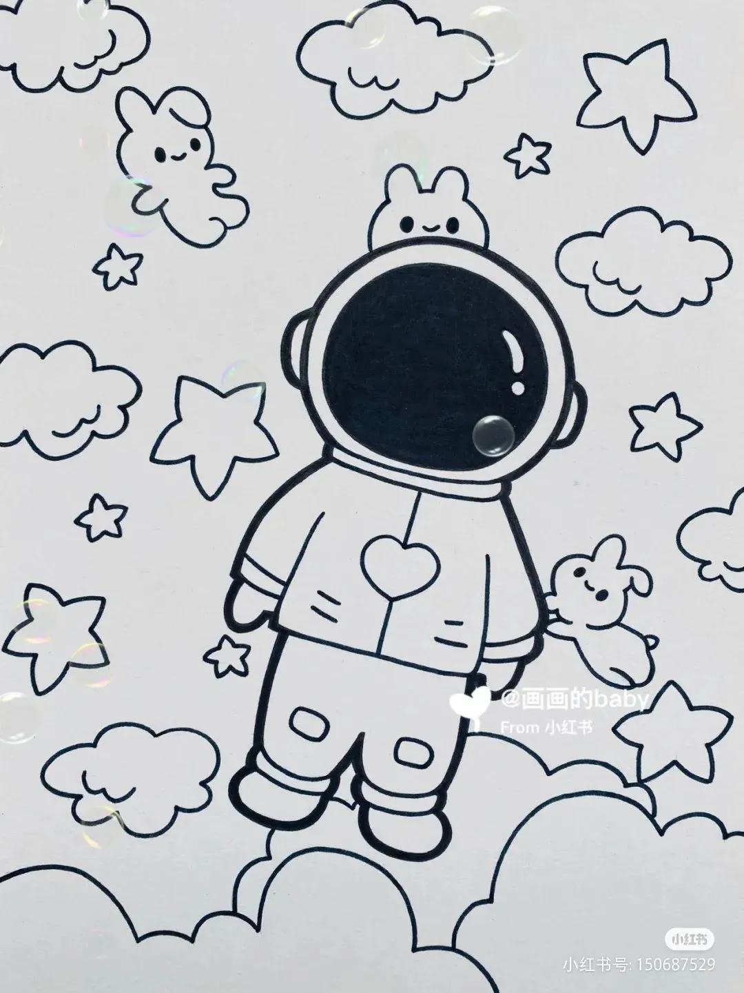 关于中国航天科技创新的绘画,描绘中国航天未来发展绘画