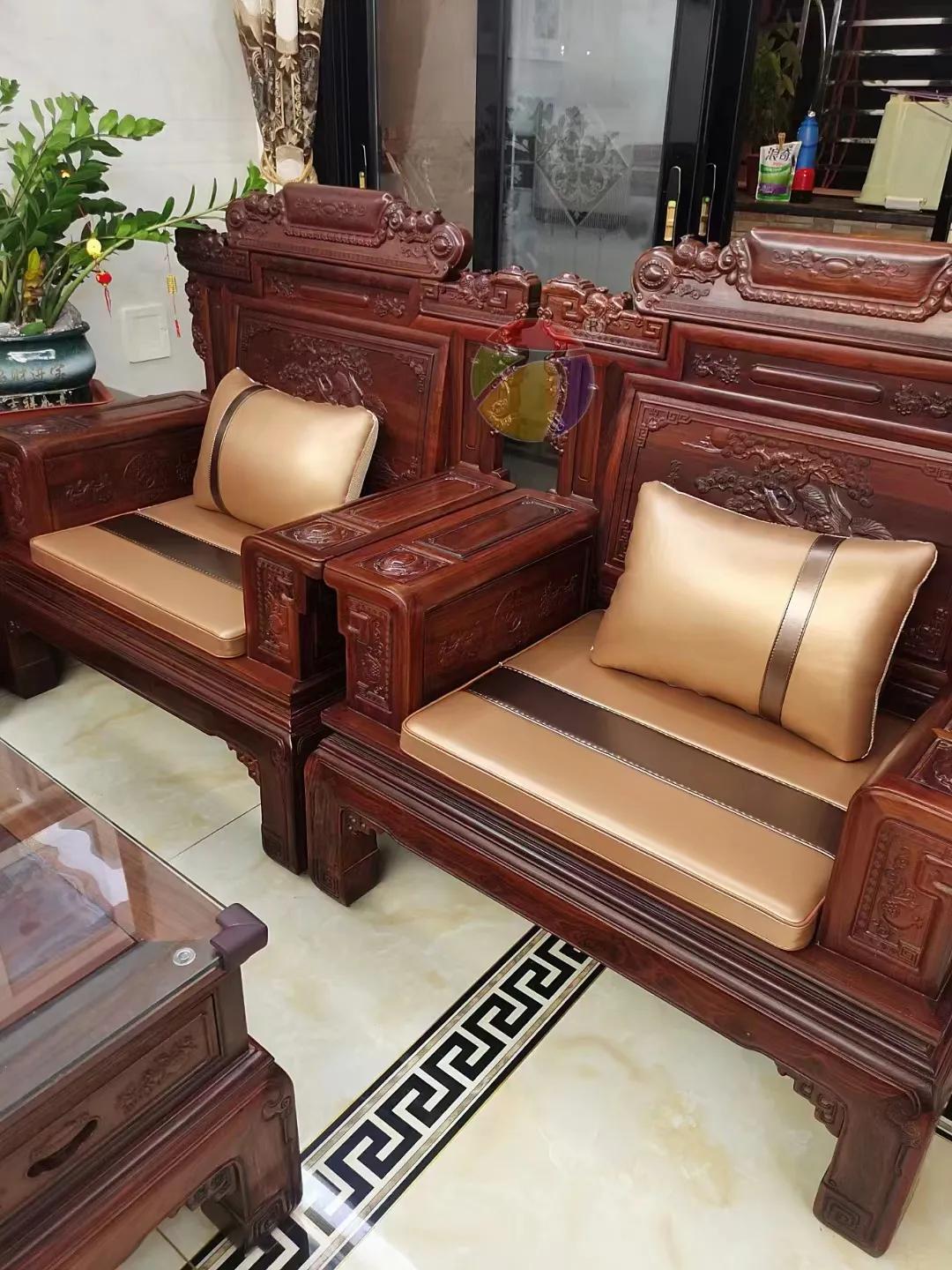 红木家具沙发坐垫什么颜色好,红木家具夏天沙发坐垫怎么选