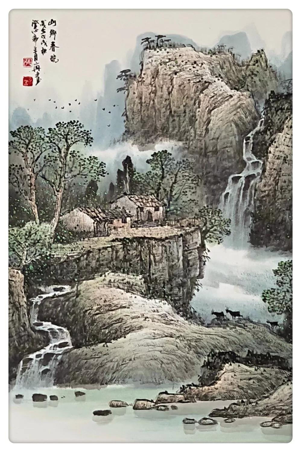 名家余玉奇山水画精品欣赏,古代名家横幅山水画作品欣赏