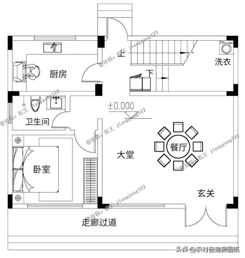 自建120平三层现代风小别墅设计图,自建120平三层中式小别墅设计图