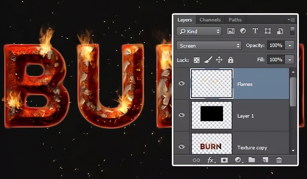 ps路标去除铁锈点,ps教程火苗火焰字体效果制作