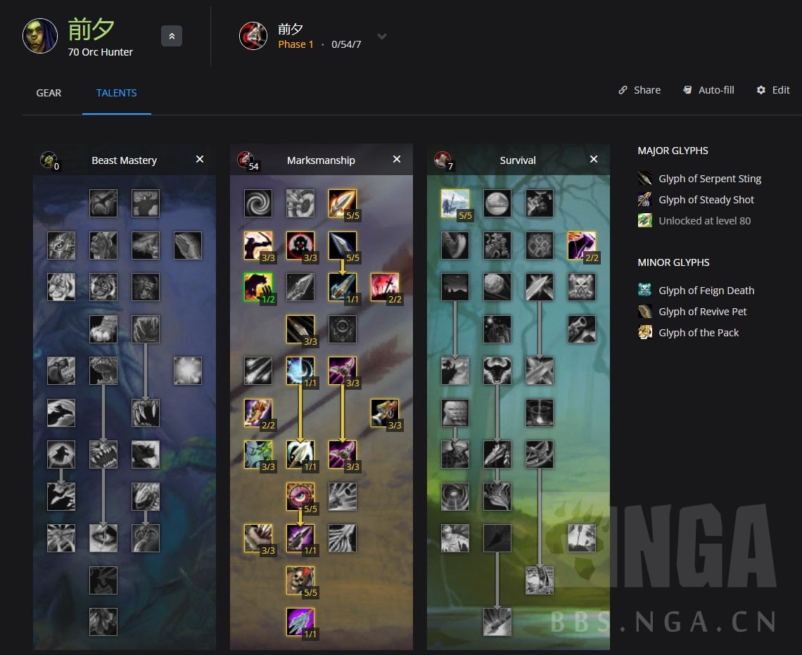 魔兽世界wlk生存猎人pve天赋,wlk猎人pve生存天赋