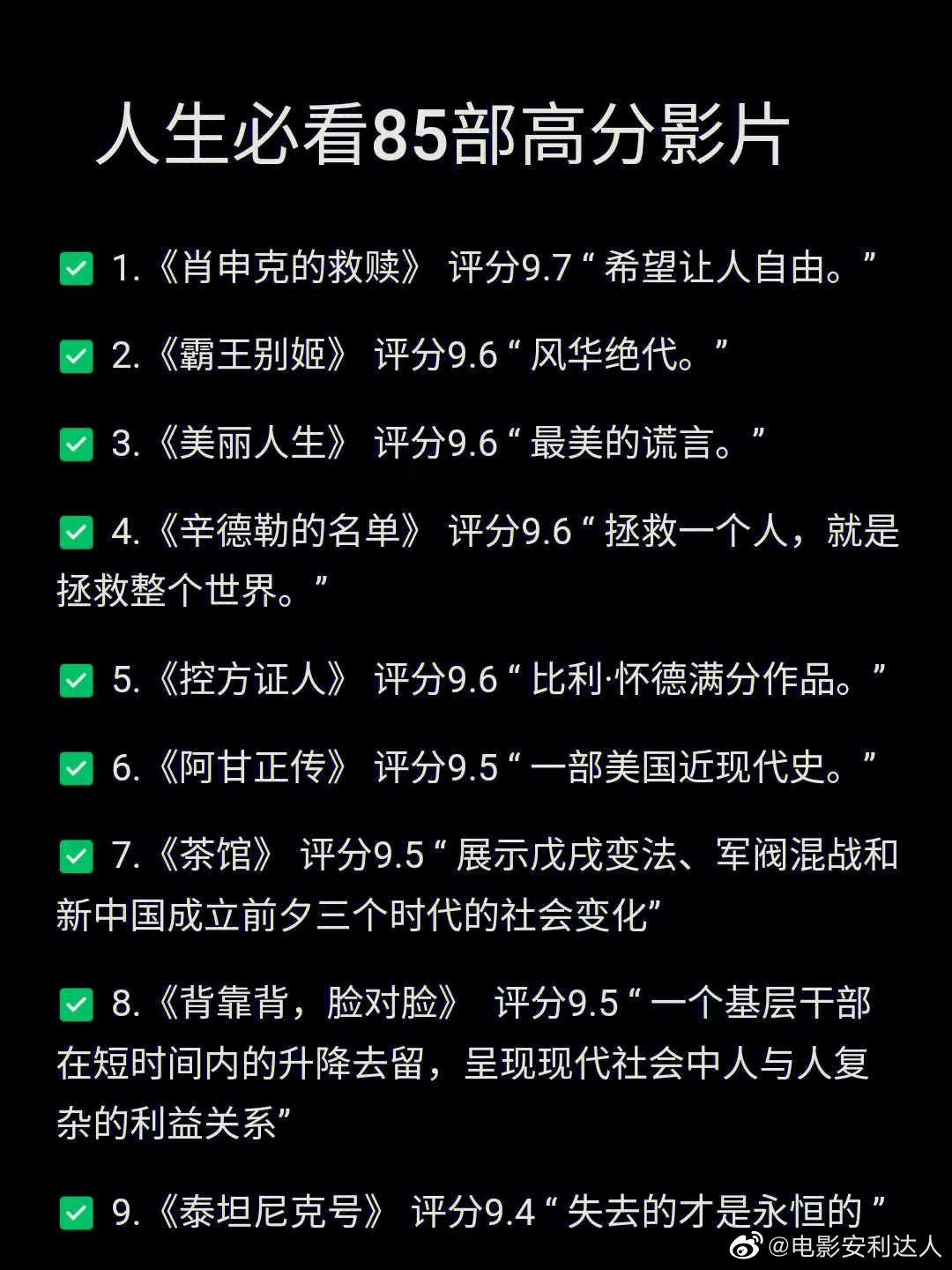 100部豆瓣评分高分励志电影,此生必看的100部高分电影推荐