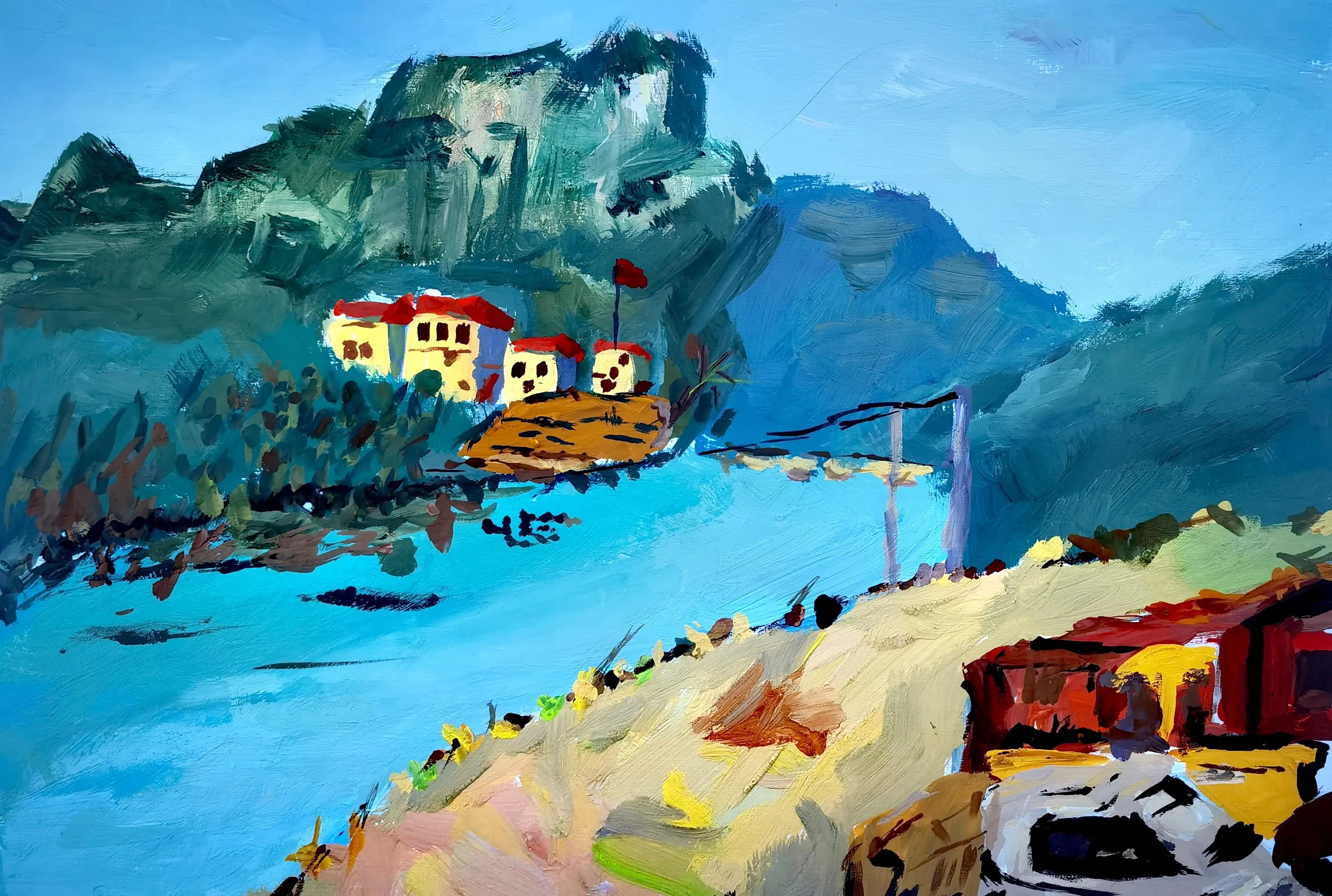 叶县迎国庆书画展,叶县融通实验高中国庆画展