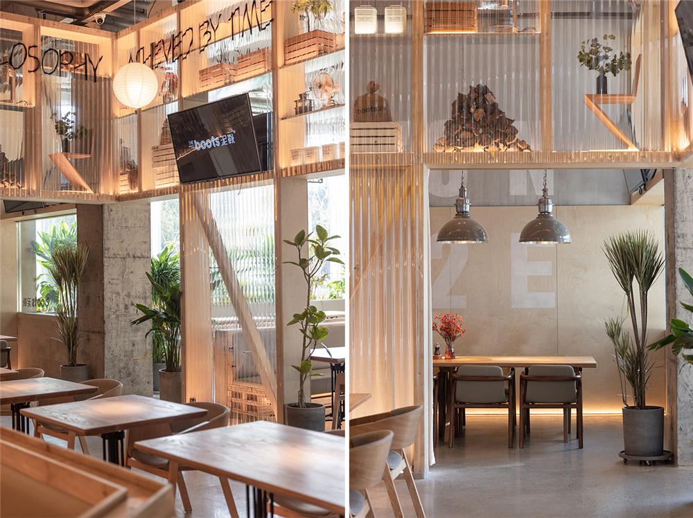 清新自然的装潢,60平轻奢风西餐厅设计