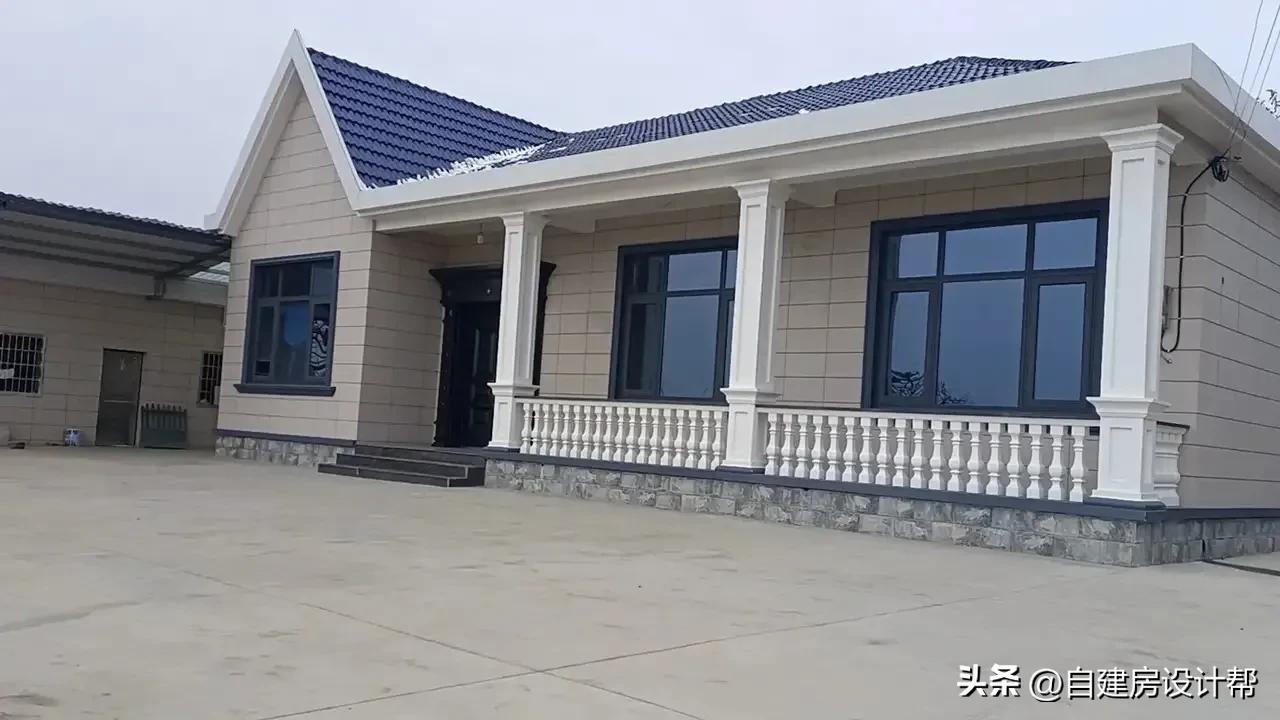 四川一层农村自建房110平米带堂屋,农村12米乘以17米一层自建房带院