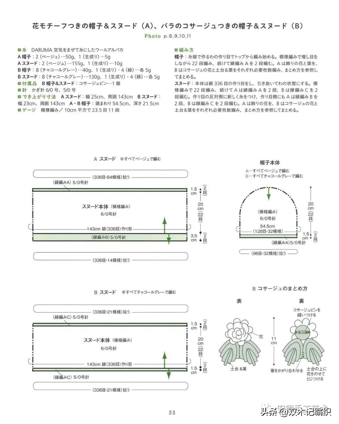 钩针爱尔兰蕾丝线帽子教程,钩爱尔兰花披肩帽子教程书