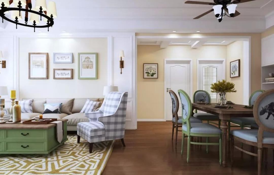 小三居90平米简约风格装修美式,90-100平米小户型装修设计美式