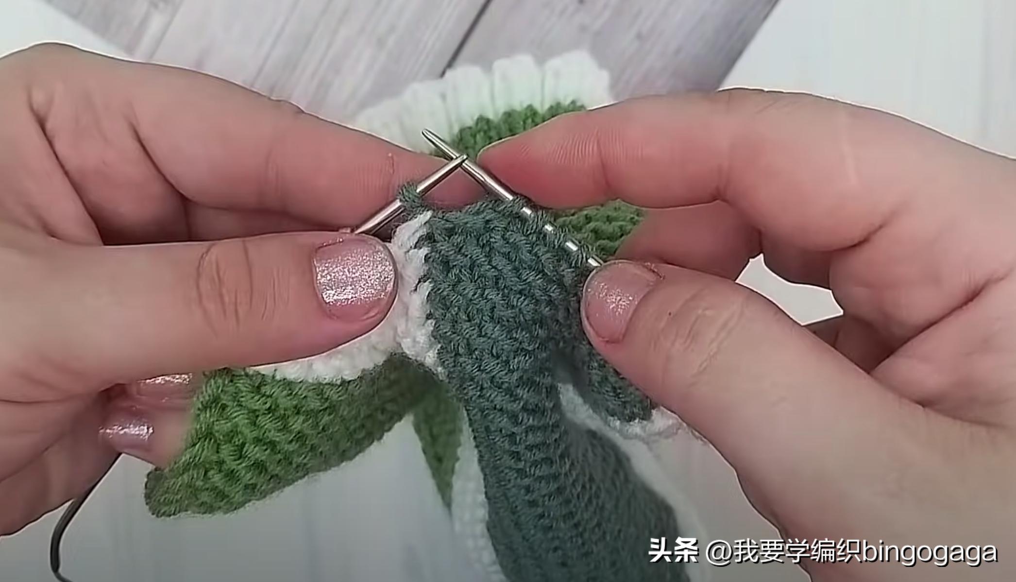 一片式毛线袜的织法,一片式织袜子