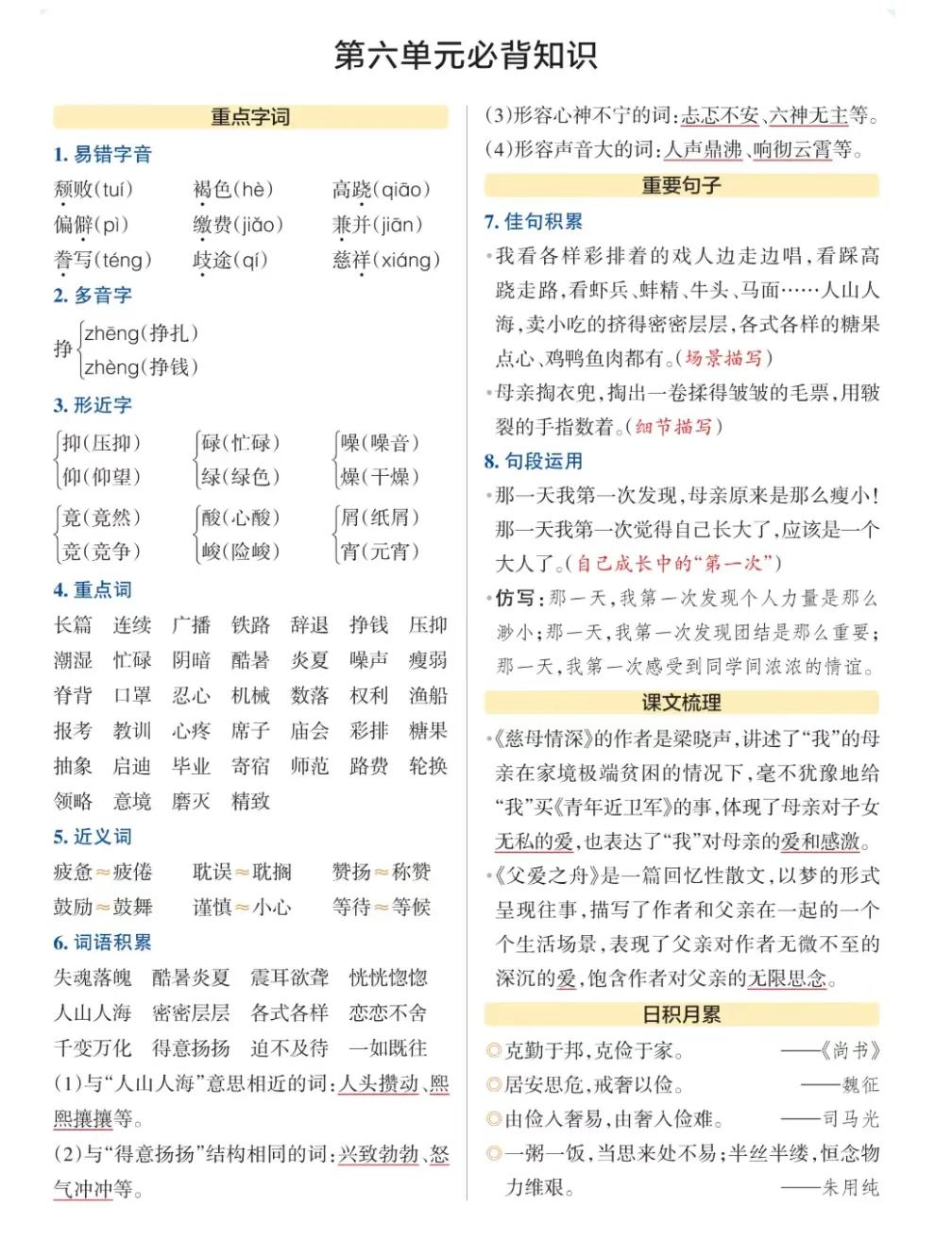 五年级上册1-4单元的语文思维导图,五年级上册语文必背知识大全填空