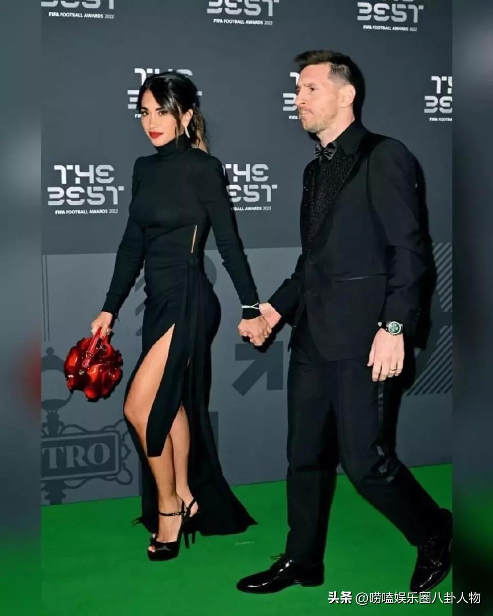 梅西和老婆红毯合影,梅西老婆拿包