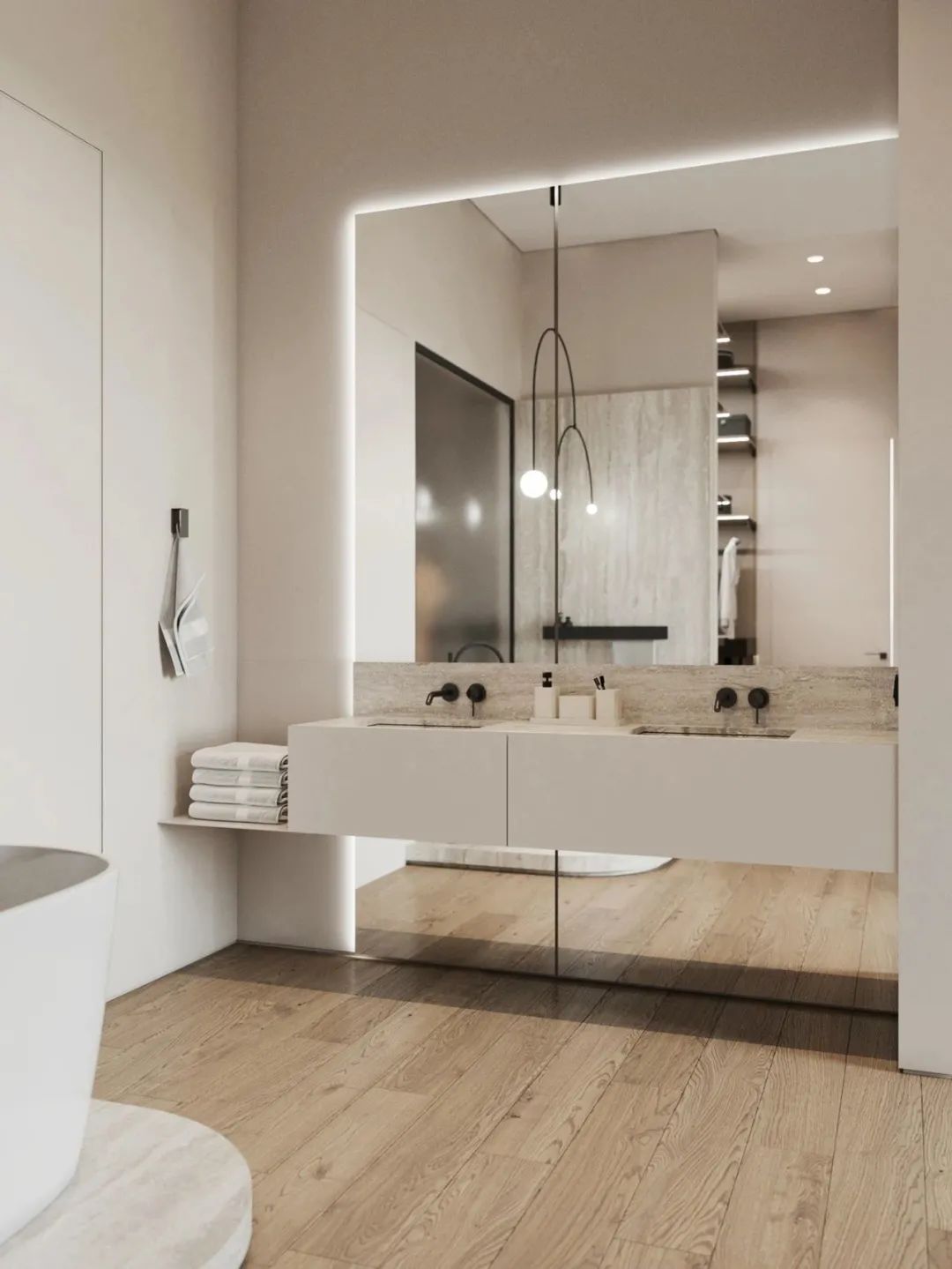 极简黑白灰搭配原木色,原木高级灰简约风