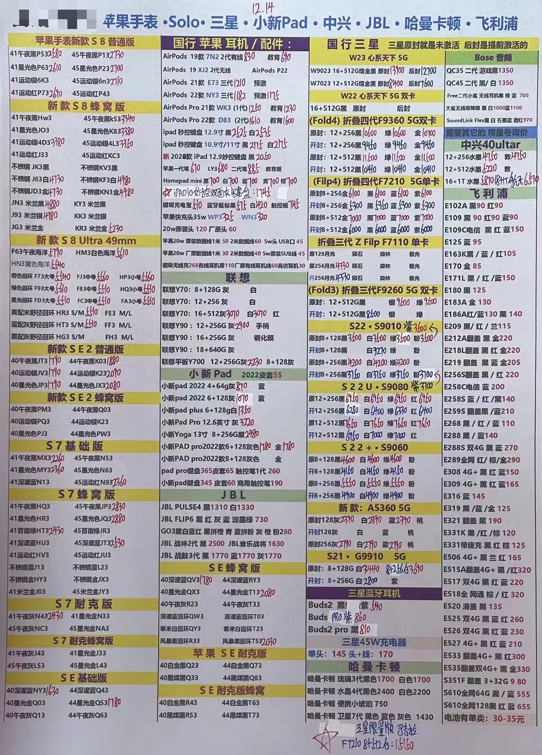 2020.2.14华强北手机报价,11月6日华强北手机报价
