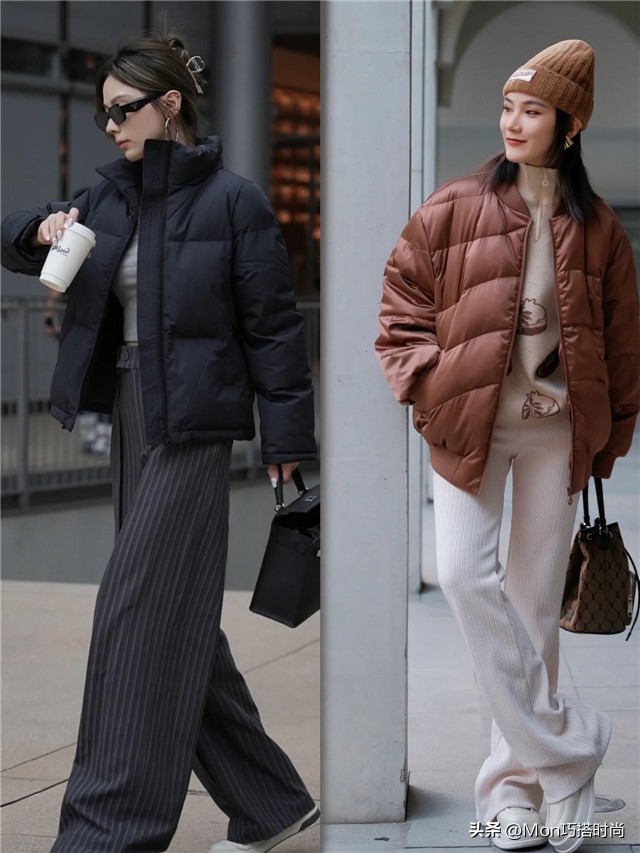 讲真，冬天还是穿“羽绒服”最舒适好看，配裙子裤子都够潮够有范