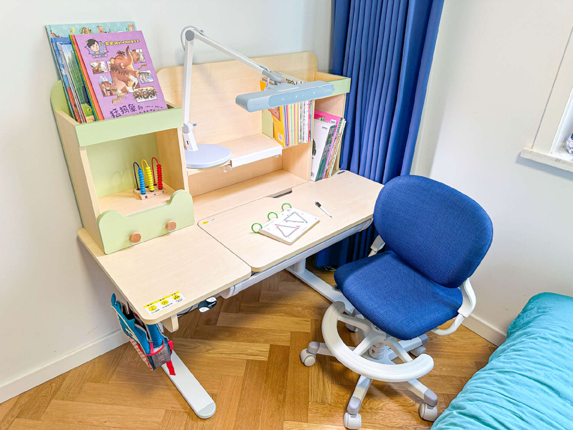 乐歌升降桌ec5蓝色,乐歌EC2电动升降学习桌