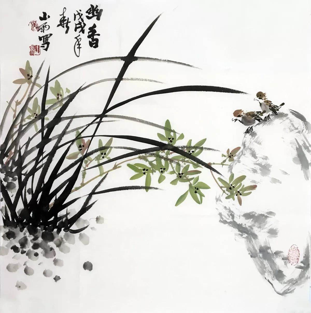 历代名家笔下的梅兰竹菊100幅,中国画梅兰竹菊图