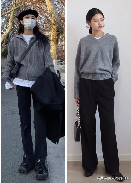 深灰色长款毛衣怎么搭配冬季,冬季灰色超长款毛衣怎么搭配图片