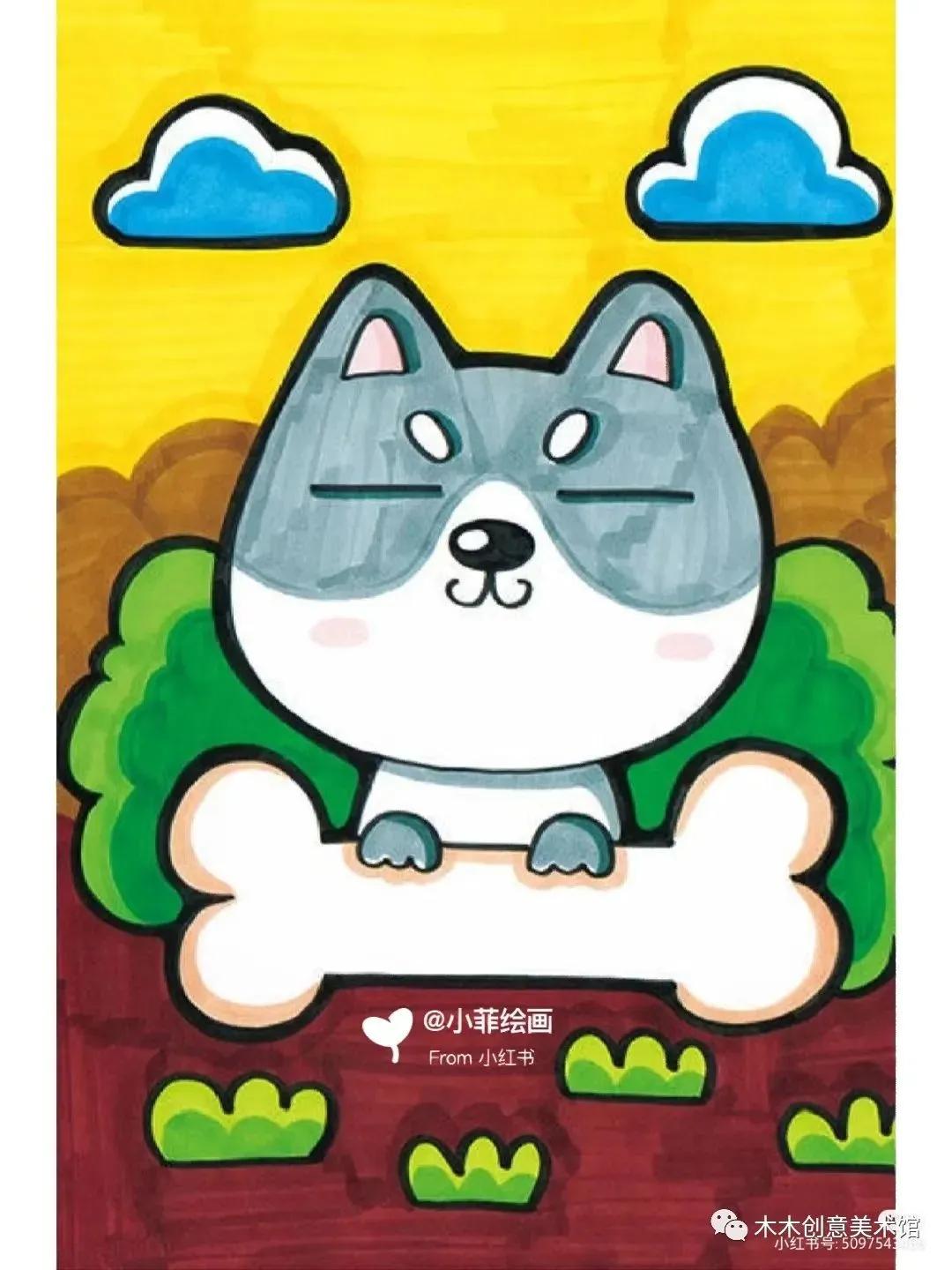 马克笔画儿童画简单好看,儿童马克笔画画简单又好看图片