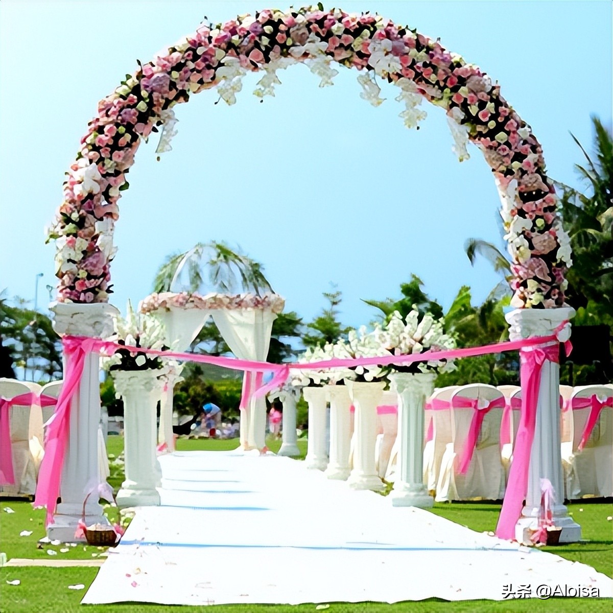 户外低成本婚礼现场布置,户外简单婚礼场地设计