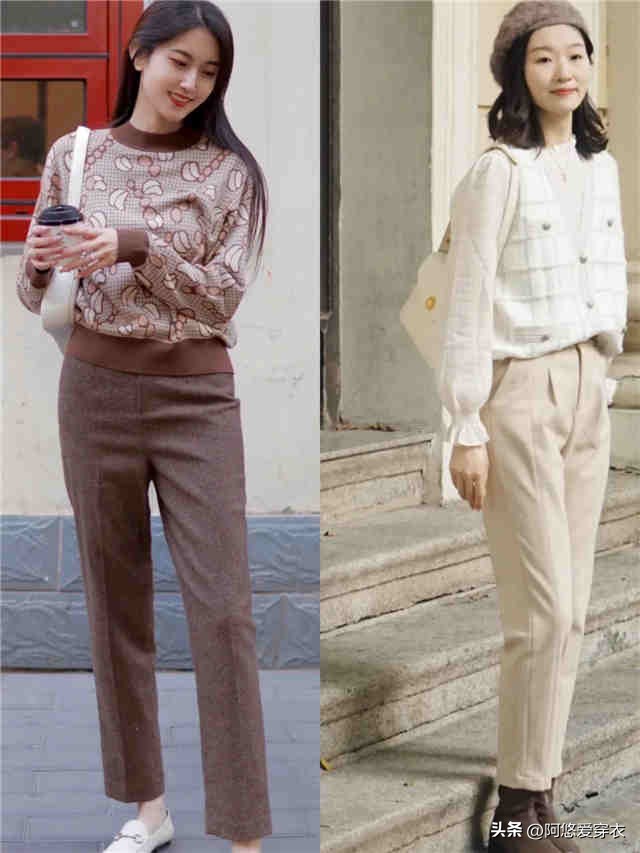 女裤子烟管裤收脚,最流行的收腿裤