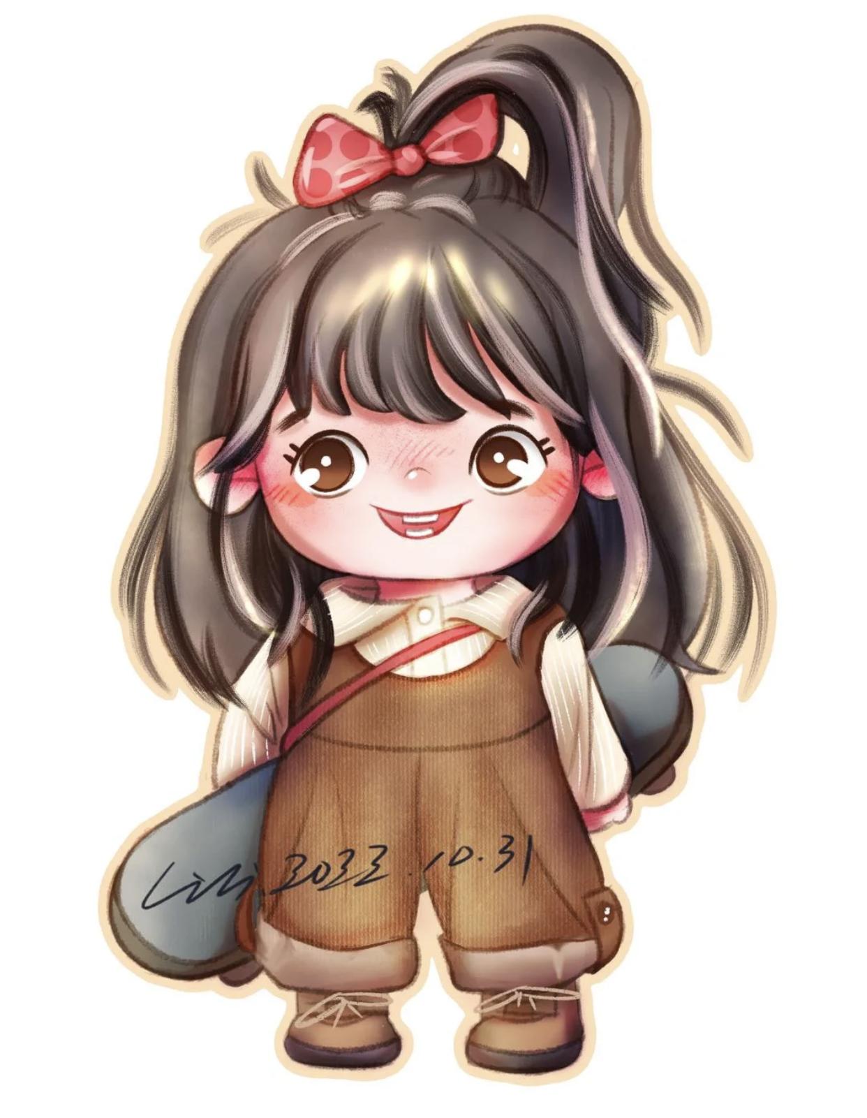 小清新豆豆眼小女孩插画,又凶又可爱的小女孩插画